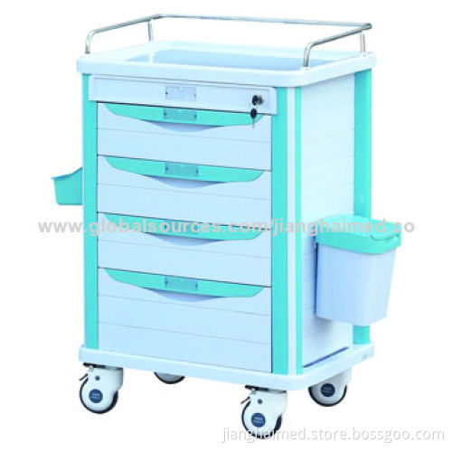 Medicine trolley, made of ABS plastic, aluminum and steel, CE/ISO 9001 certified